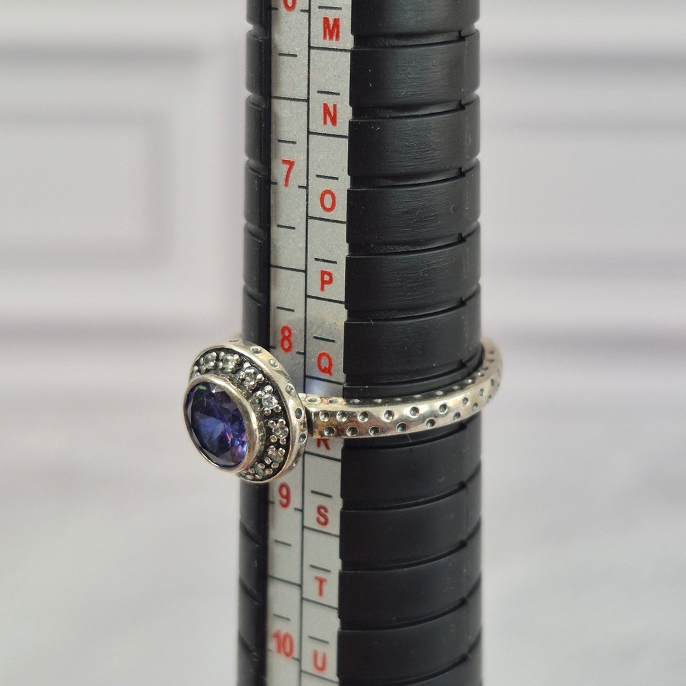 Silpada Azure Allure Cubic Zirconia Sterling Silver Ring R2806 Size 8.5 Halo - Picture 4 of 12